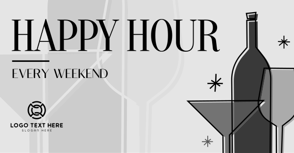Groovy Happy Hour Facebook Ad Design Image Preview