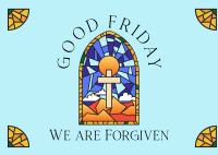 Good Friday Stained Glass Postcard Preview