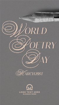 World Poetry Day Pen Facebook story Image Preview