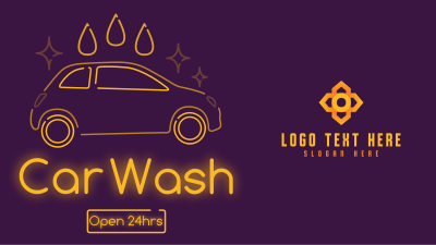 Neon sign Car wash Facebook event cover Image Preview