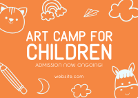 Art Camp for Kids Postcard Design