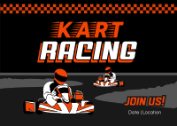 Go Kart Racing Postcard Image Preview