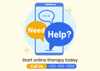Online Therapy Consultation Postcard Design