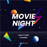 Movie Night Retro Instagram Post Design