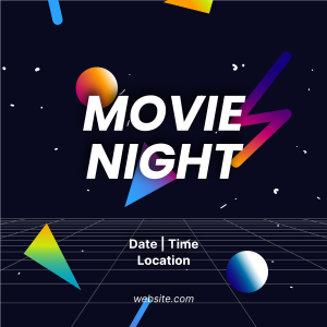 Movie Night Retro Instagram post Image Preview