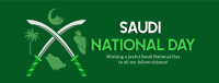 Saudi Day Symbols Facebook Cover Design