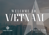 Vietnam Cityscape Travel Vlog Postcard Design