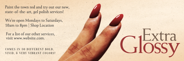 Retro Manicure Ad Twitter Header Design