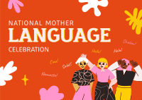 Celebrate Mother Language Day Postcard Design