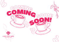 Cafe Coming Soon Postcard Design