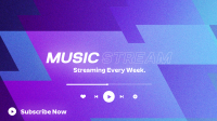 Music Player Stream YouTube Banner Image Preview