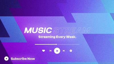 Music Player Stream YouTube Banner Image Preview