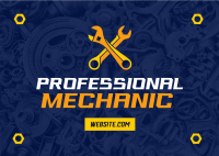 Professional Auto Mechanic Postcard Image Preview