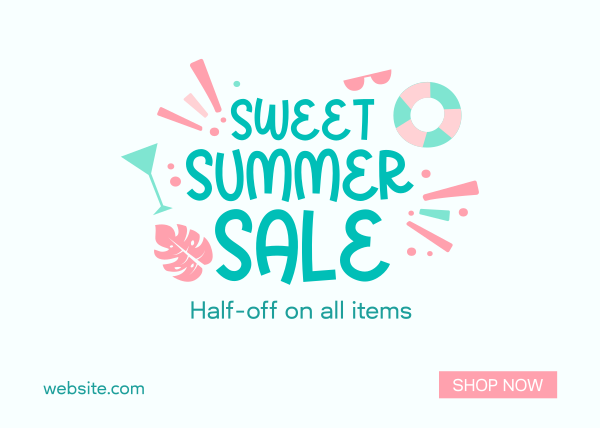 Sweet Summer Sale Postcard Design Image Preview