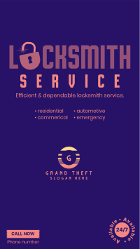 24/7 Locksmith  Facebook Story Design