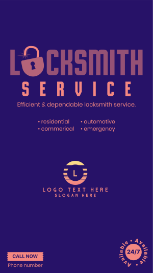 24/7 Locksmith  Facebook story Image Preview