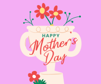 Mother's Day Trophy Greeting Facebook Post Design