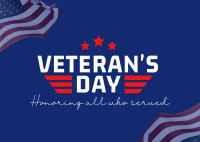 Honor Our Veterans Postcard Design