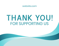 Curvy Midline Waves Thank You Card Image Preview