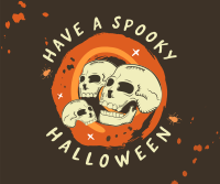 Halloween Skulls Greeting Facebook Post Design