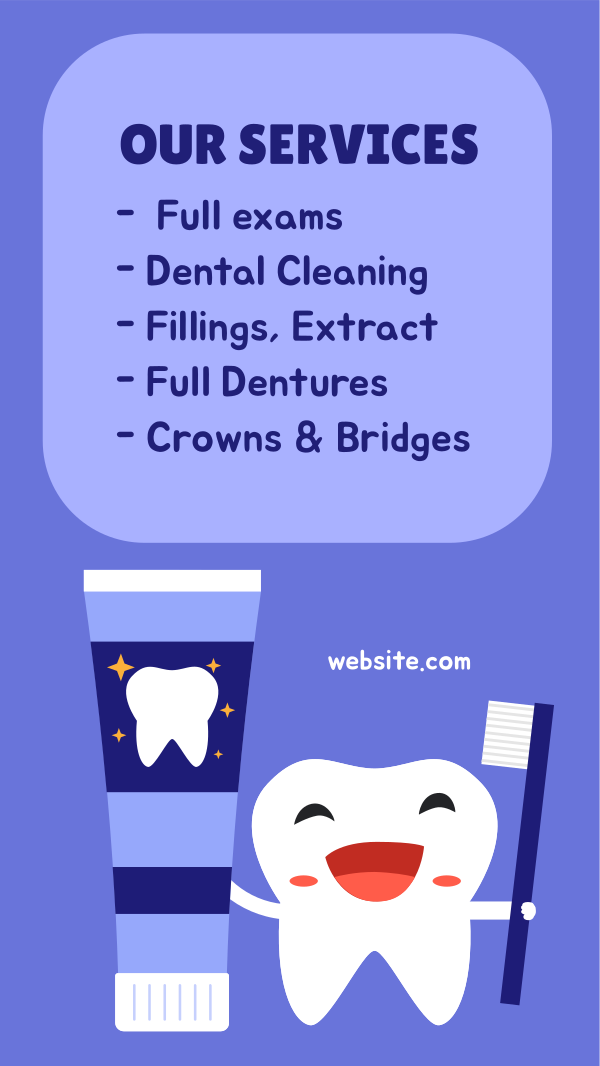 Dental Services Instagram Story Design Image Preview