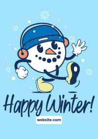 Snowman Mascot Poster Design