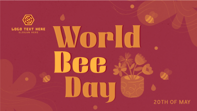 Happy Bee Day Facebook event cover Image Preview