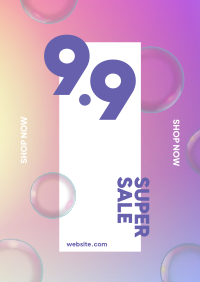 9.9 Sale Bubbles Poster Design