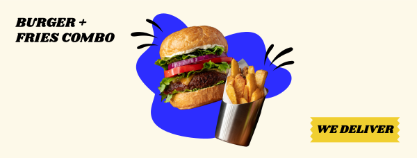 Burger Fries Facebook Cover Design Image Preview