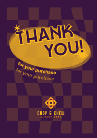 Checkered Thank You Poster Image Preview