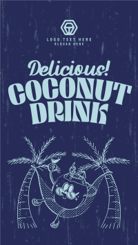 Coconut Drink Mascot TikTok Video Design