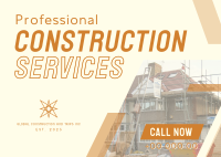 Professional Home Construction Postcard Image Preview