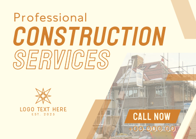 Professional Home Construction Postcard Image Preview