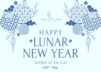 Beautiful Ornamental Lunar New Year Postcard Image Preview