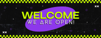 Neon Welcome Facebook Cover Design