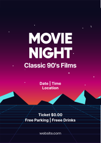 Retro Movie Night Flyer Design