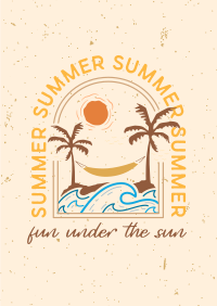 Summer Beach Badge Poster Design