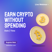 Earn Crypto Live Webinar Instagram post Image Preview