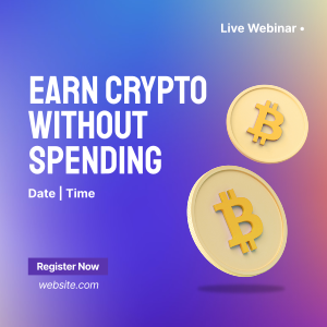 Earn Crypto Live Webinar Instagram post Image Preview