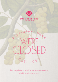 Rustic Closed Restaurant Poster Image Preview