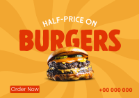 All Hale King Burger Postcard Design