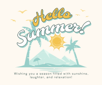 Vintage Summer Greeting Facebook Post Design