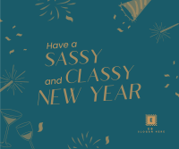 Sassy New Year Spirit Facebook Post Design