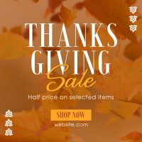 Thanksgiving Leaves Sale Instagram Post Preview