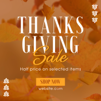 Thanksgiving Leaves Sale Instagram Post Design