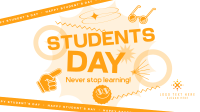 Students Day Greeting Facebook Event Cover Design