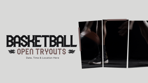 Basketball Ongoing Tryouts Facebook Event Cover Design