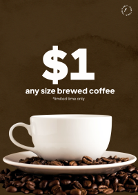 $1 Brewed Coffee Poster Image Preview