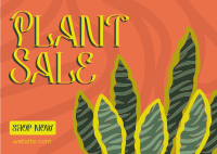 Quirky Plant Sale Postcard Design