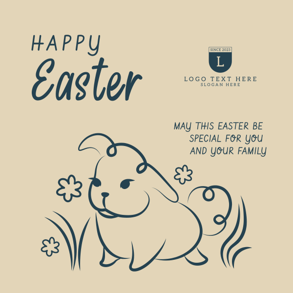Easter Bunny Greeting Instagram Post Design Image Preview